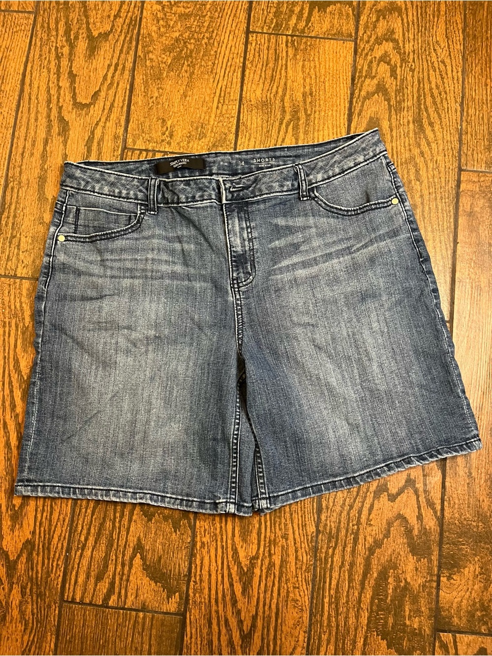 Vera Wang Dark Blue Denim Shorts